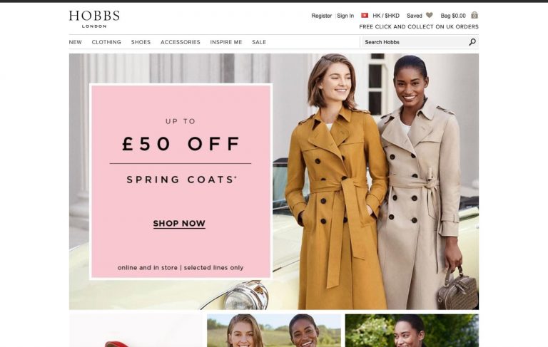 英國高級時裝 Hobbs 2019款春褸即減£50優惠：網上獨家