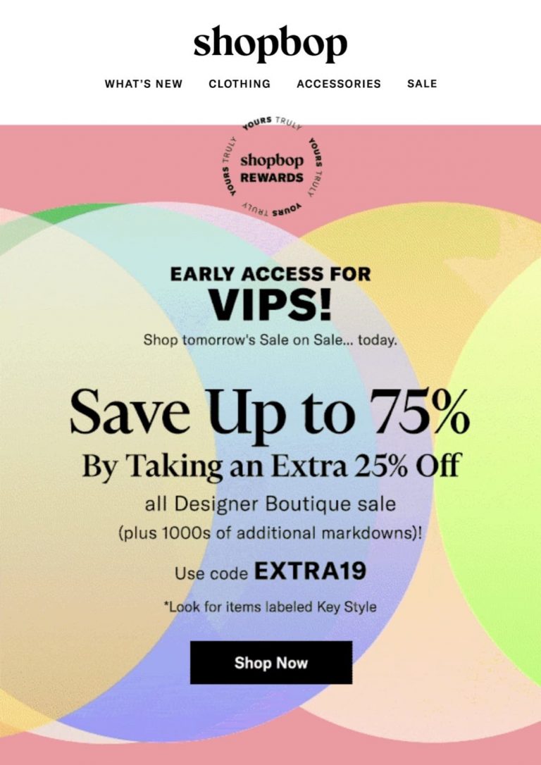 Shopbop / #EastDane 年中大減價低至25折＋超正折上折額外75折優惠碼
