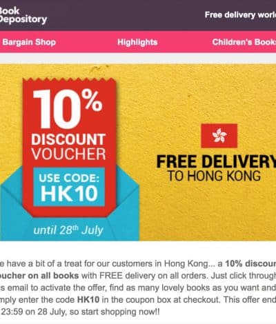 BookDepository.com 香港書展 9折優惠代碼＋免運費 [香港人專享]