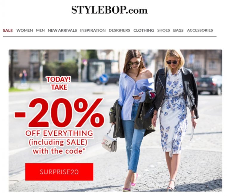 Stylebop 年中大減價低至2折+全網額外8折優惠碼