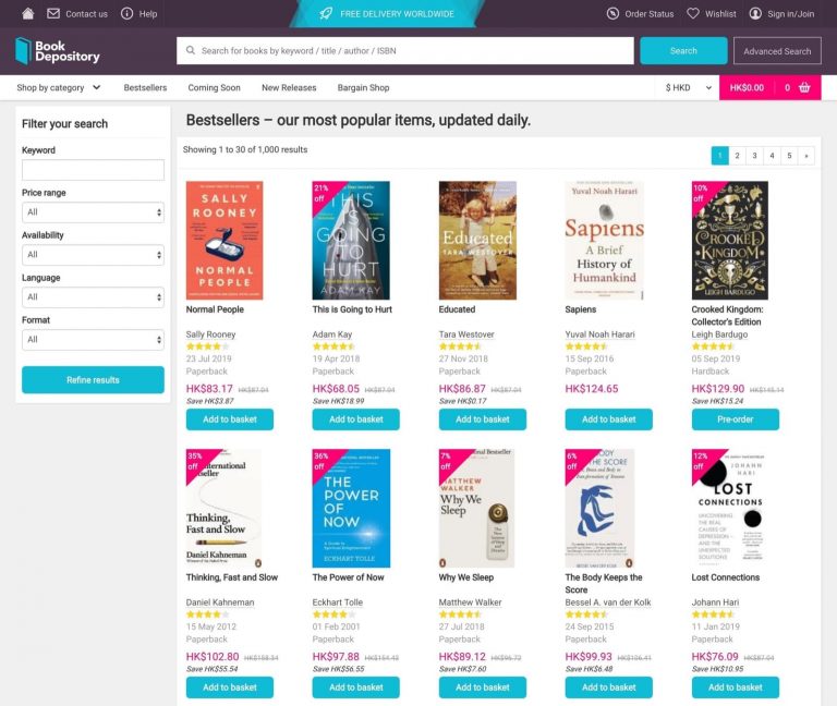 BookDepository.com 全網圖書額外9折優惠代碼：減價書有折上折，不過只限外國收貨…