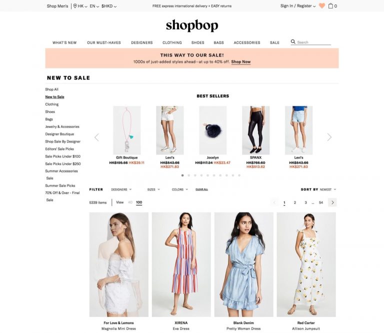 Shopbop + EastDane 低至6折優惠：大減價新返好多款式