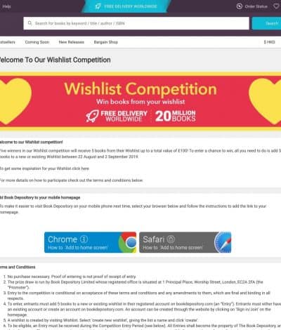 BookDepository.com 免費送高達 £100 自選書