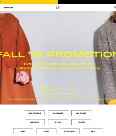 I.T Streetwear Collection網店 秋裝減價：低至額外7折