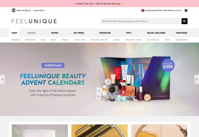 FeelUnique.com 黑色星期五優惠：全網額外8折優惠碼