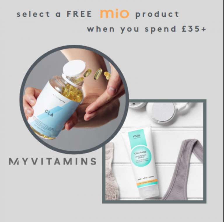 Myvitamins.com 快閃全網43折優惠碼＋滿£35送Mio Skincare Double Buff