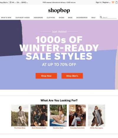 Shopbop/EastDane 2020年大減價：低至3折優惠