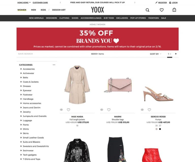YOOX.com 頂級名牌 Off White / Celine / Brunello Cucinelli / Balenciaga / Moschino額外65折優惠