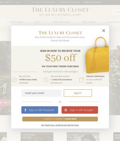 奢侈網購 the Luxury Closet 迎新優惠：額外減US$50