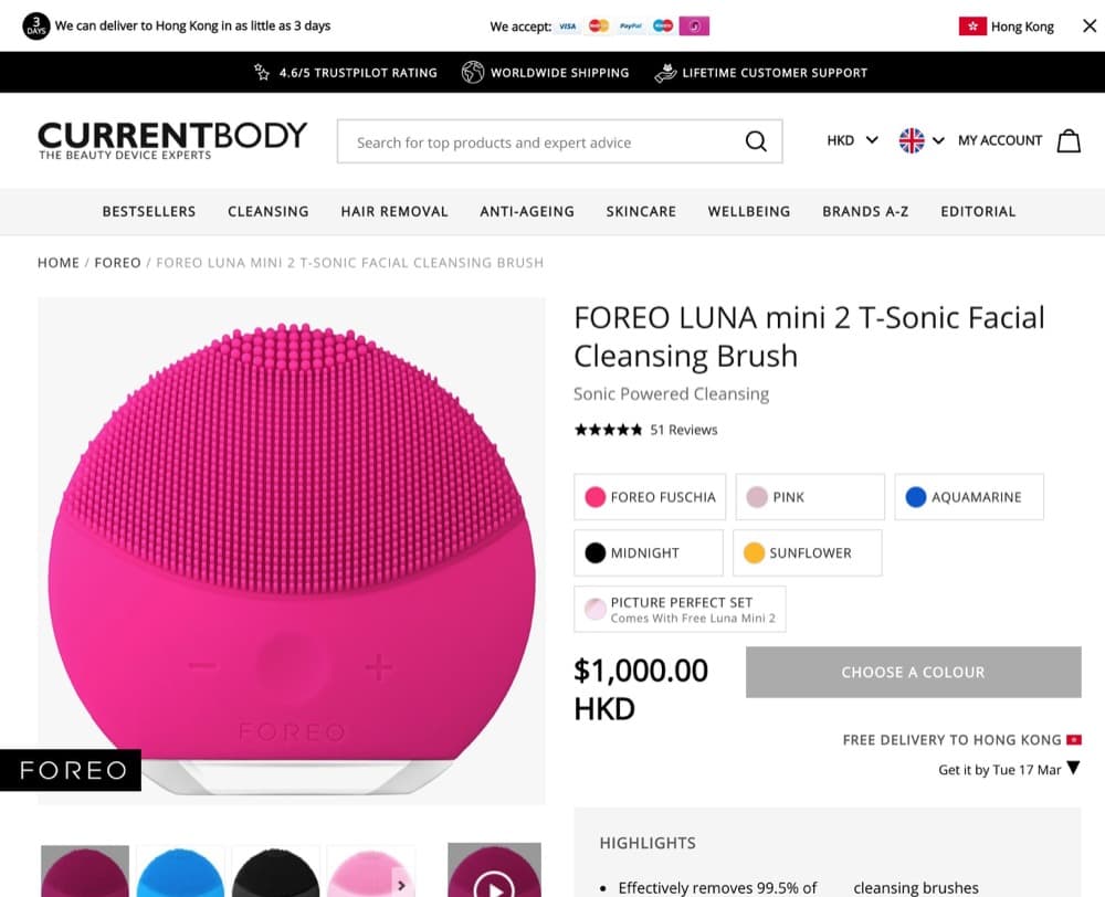 英國美容儀網 CurrentBody TriPollar, Foreo, NuFace低至5折限時優惠碼:比Yoho大減價更平!:第3張圖片/優惠詳情