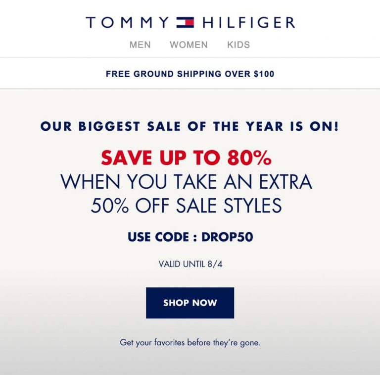 [低至2折] Tommy Hilfiger 美國官網 全年最勁大減價 額外5折優惠碼