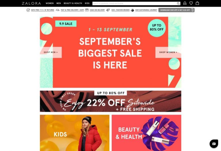 ZALORA 迎新優惠：全網額外78折優惠碼
