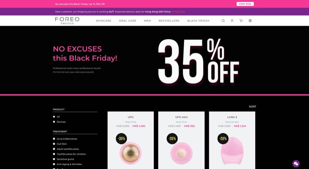 精選慳家人優惠推介：FOREO 2020年Black Friday優惠65折優惠＞即刻去睇睇優惠詳情啦！