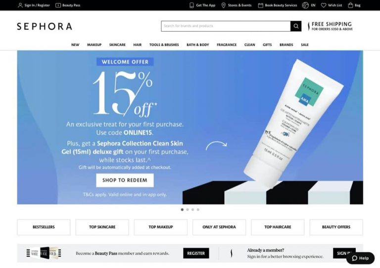 Sephora 迎新禮遇：全單額外85折優惠碼＋送禮品