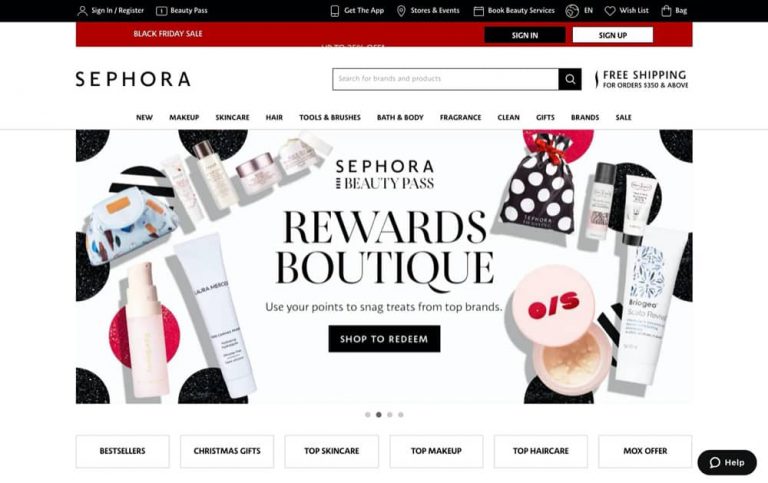 Sephora Black Friday優惠：全單75折優惠