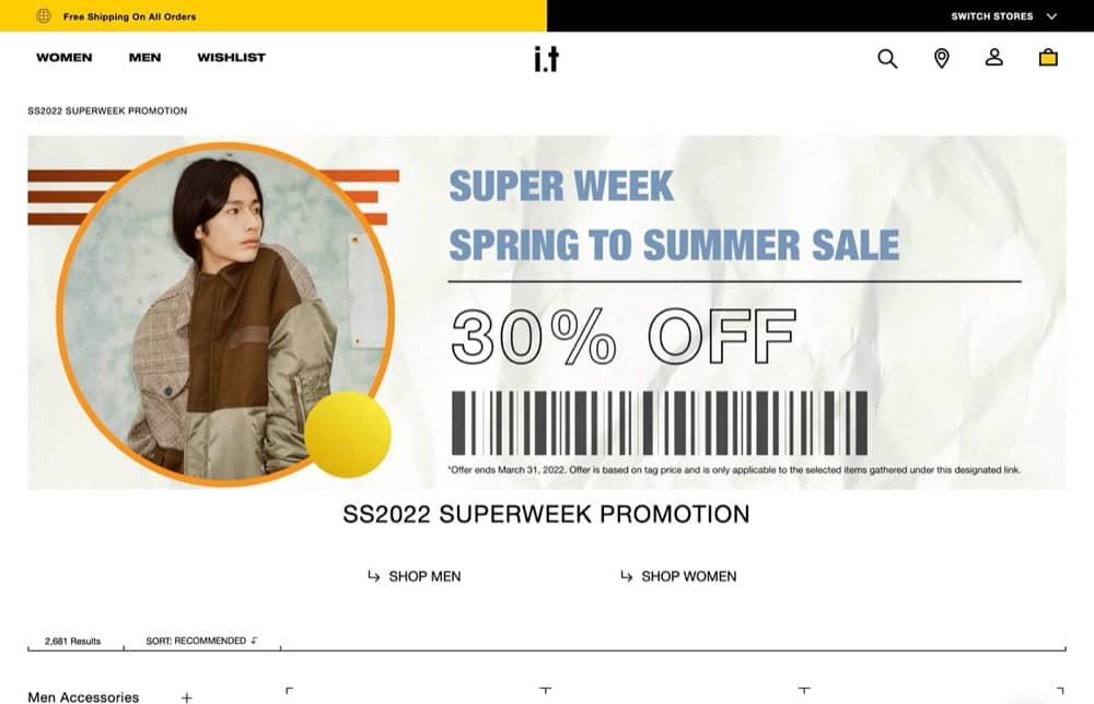 精選慳家人優惠推介：ITeSHOP i.t Super Week 大減價：行頭時裝streetware額外7折 Comme des Gar&ccedil;ons, KENZO, IRO有得減！＞即刻去睇睇優惠詳情啦！
