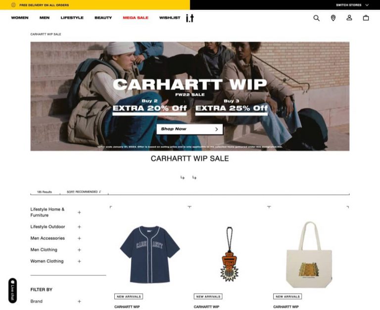 ITeSHOP i.t X CARHARTT WIP  FW22優惠：額外75折