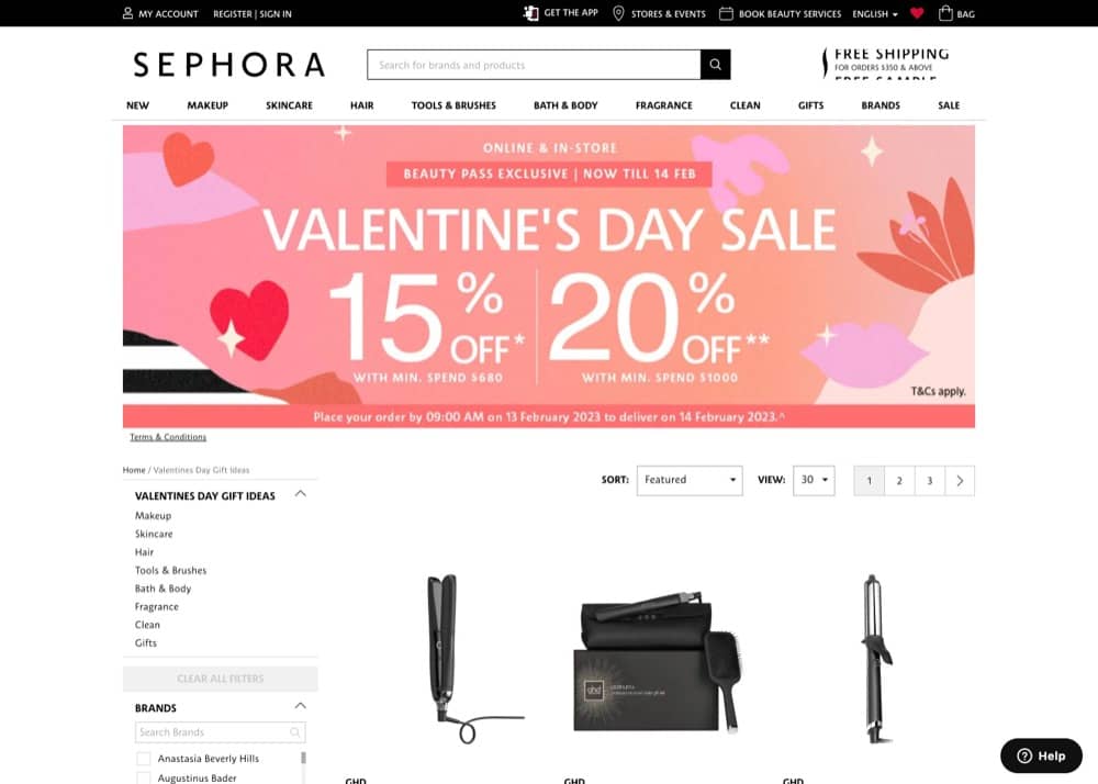 精選慳家人優惠推介：Sephora Beauty 情人節優惠：全單額外8折優惠＞即刻去睇睇優惠詳情啦！