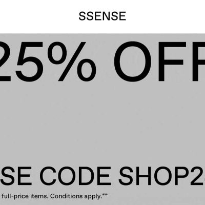 SSENSE 秋裝額外75折優惠碼