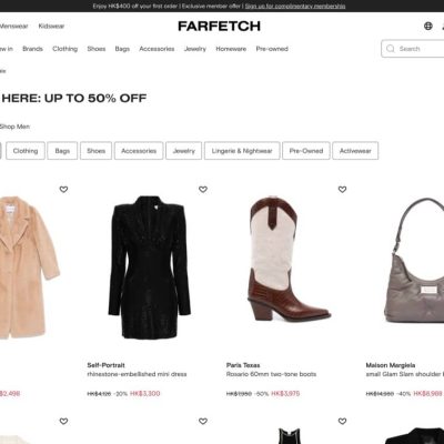FARFETCH 快閃低至5折優惠