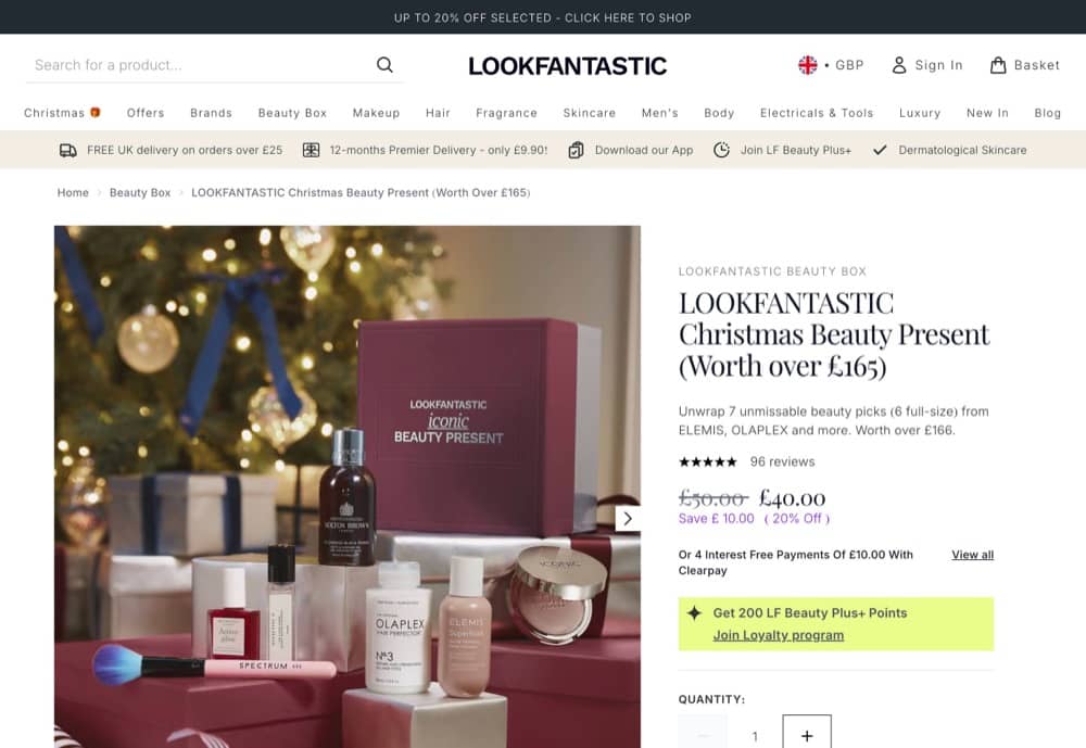 精選慳家人優惠推介:Lookfantastic 聖誕美妝產品大減價:額外優惠碼>即刻去睇睇優惠詳情啦!