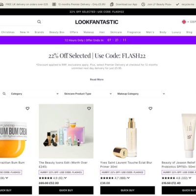 Lookfantastic 精選產品限時72折優惠碼