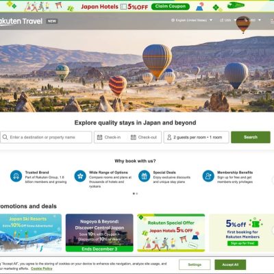 樂天旅遊 Rakuten Travel X Citi 持卡人日本酒店即減 $100 優惠碼