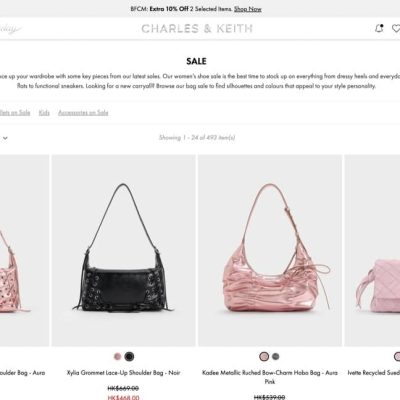 CHARLES & KEITH Black Friday & Cyber Monday優惠：低至5折＋額外9折優惠碼