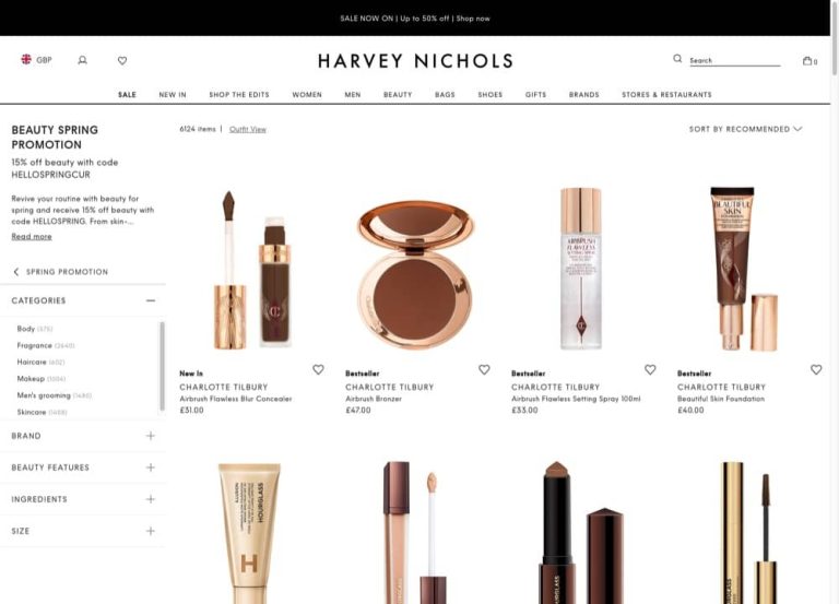 HARVEY NICHOLS 低至5折+折上折額外85折優惠碼